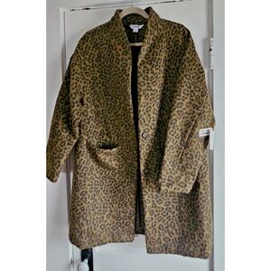 NWT old Navy faux fur Polyester wool blend coatigan  pockets woman Sz  M